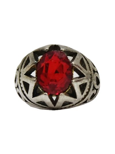 Red Stone Men's Ottoman Oval Design Ring