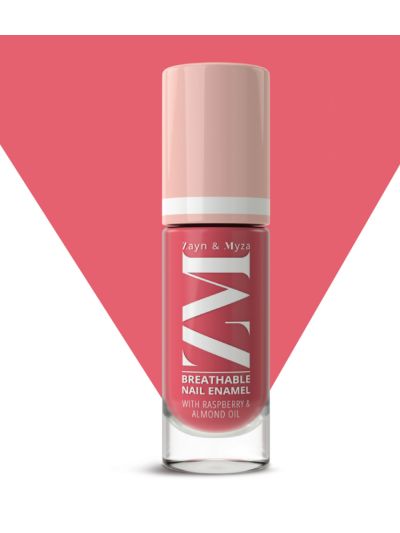 Rose Macaroon - Breathable Nail Enamel With Raspberry & Almond Oil, Halal compliant (6 ml)
