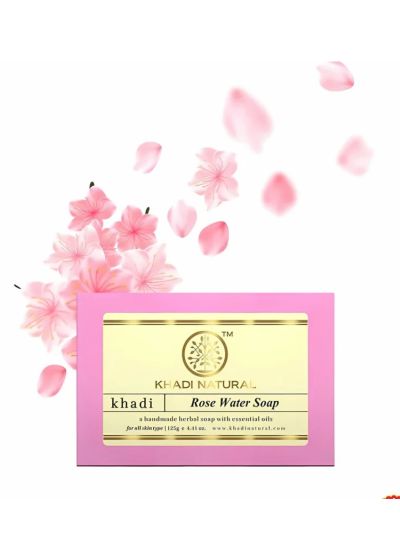 Khadi Natural Rose Water Soap Handmade-125g(Pack Of 2)