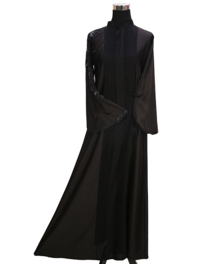 Nest sleeve with Satin work Abaya  