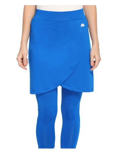 Active Stretch Faux Wrap Skirt With Attached 3/4th Legging