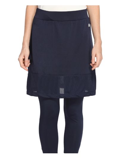 Active Stretch Basic Mesh Skirt With Attached 3/4th Legging
