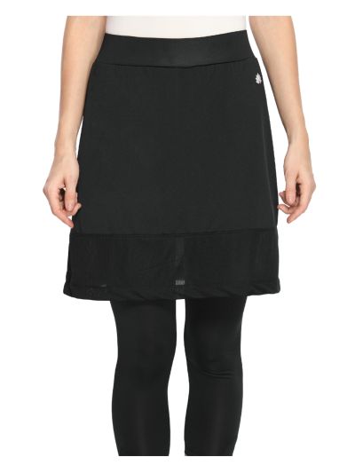 Active Stretch Basic Mesh Skirt With Attached 3/4th Legging