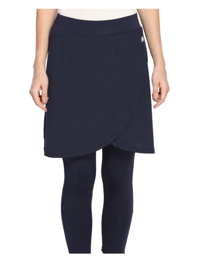 Active Stretch Faux Wrap Skirt With Attached 3/4th Legging