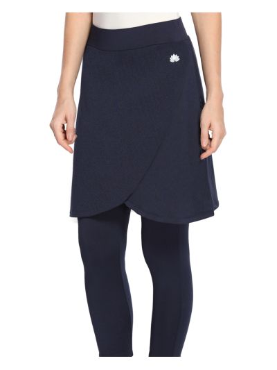 Active Stretch Faux Wrap Skirt With Attached 3/4th Legging