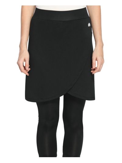 Active Stretch Faux Wrap Skirt With Attached 3/4th Legging