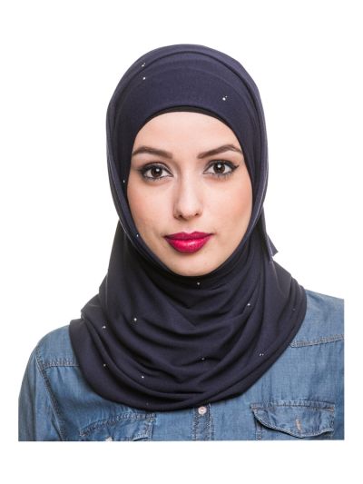 Navy Jersey Hijab