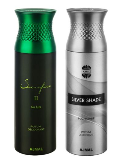 Ajmal Sacrifice II Him & Silver Shade Deodorants for Men (pack of 2)