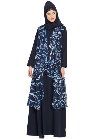 Two Pieces Set Matching Abaya and Shrug Combo