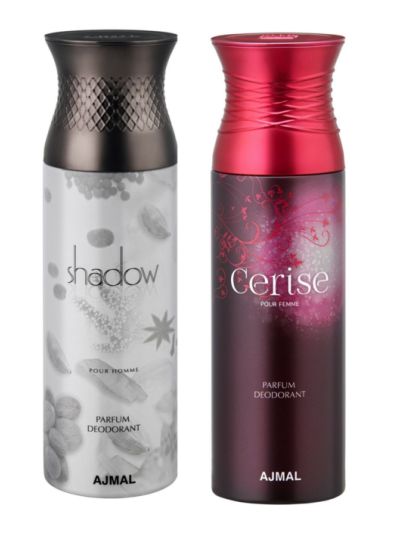 Ajmal Shadow Homme & Cerise Deodorant Spray - For Men & Women (Pack of 2)