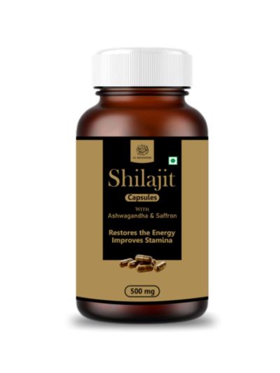 AL MASNOON Shilajit capsules with ashwagandha & saffron (pack of 60) natural & pure