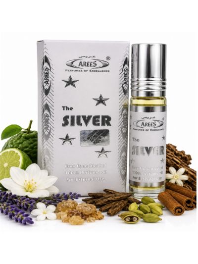 Arees Silver Attar | Modern Fresh Perfume Oil | 8 ml
