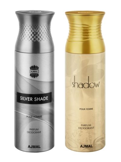Ajmal Silver Shade & ShadowHer Deodorants for Men & Women (pack of 2)