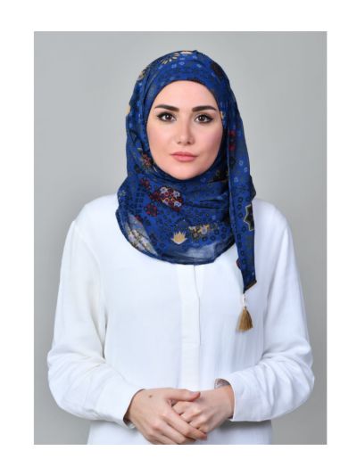 Sindibad Blue Mosaic Chiffon