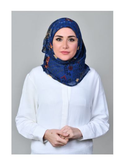 Sindibad Blue Mosaic Chiffon