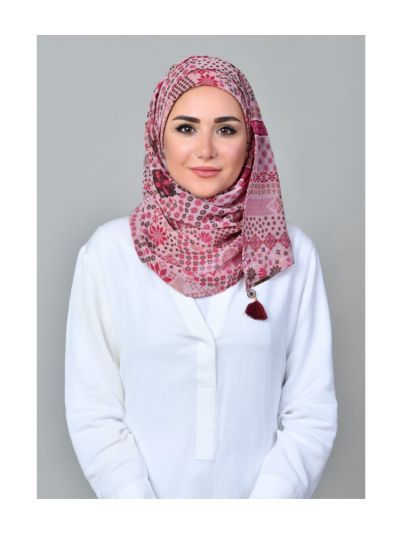 Sindibad Pink Mosaic Chiffon