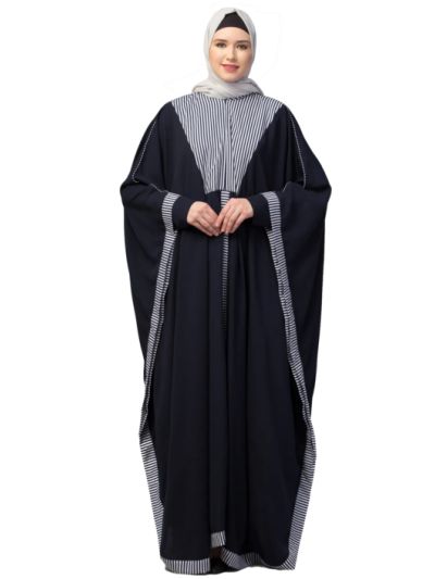 Free Size Kaftan Abaya with Striped Design