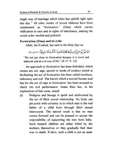 System of Modesty and Chastity in Islam