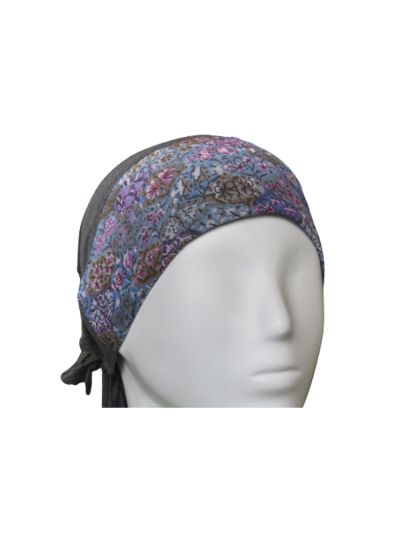 Blue Printed Under scarf Cap