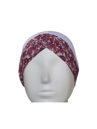 Maroon Paisley Printed Under scarf Turban 