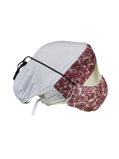 Maroon Paisley Printed Under scarf Turban + Matching Face Mask