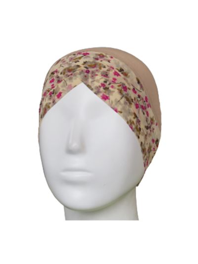 Beige Printed Turban Under scarf