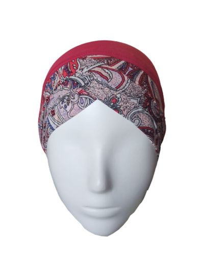 Maroon Art Printed Turban Under scarf
