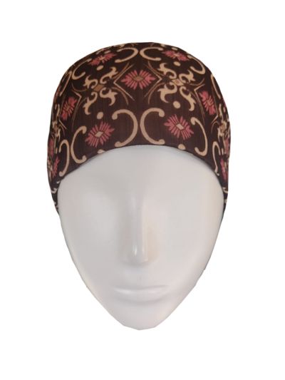 Beige Brown Printed Scarf Inner Cap