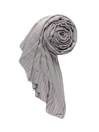 Dusty Gray Textured Cotton Pleated Hijab