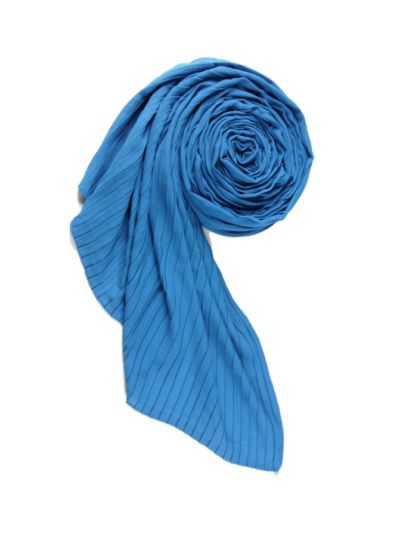 Havelock Blue Textured Cotton Pleated Hijab