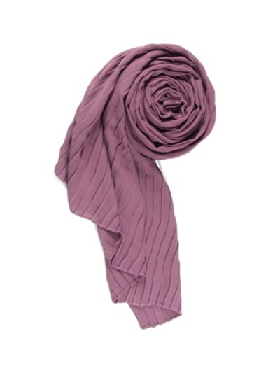 Mauve Textured Cotton Pleated Hijab