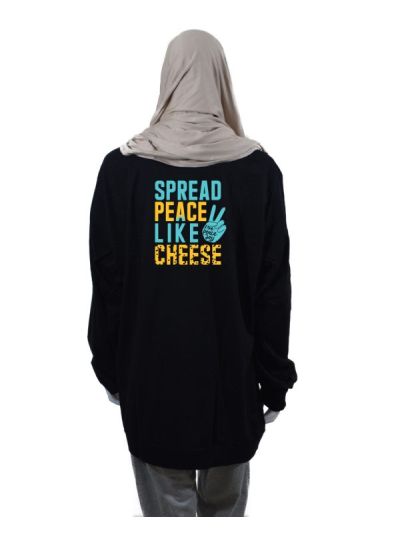 Spread Peace Like Cheese Drop Shoulder Long Full Sleeve T Shirt