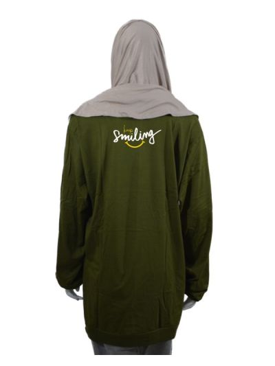Keep Smiling Drop Shoulder Women Long Sleeve T Shirt