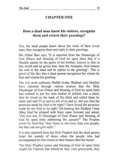 The Soul : Its Whereabout in the Light of Holy Quran & Ahadith