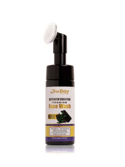 Organic Activated Charcoal Foaming Face Wash with Built-In Face Brush (150 ml)
