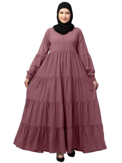 Umbrella Abaya with Front Zip Elasticated Cuffs