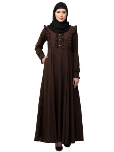 Umbrella Abaya with Frill Work