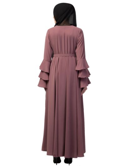 Plain Umbrella Abaya with Adjustable Belt & Bell Sleeves