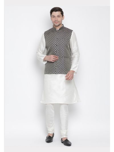 Men Cotton Jacket Kutra Pyjama Set