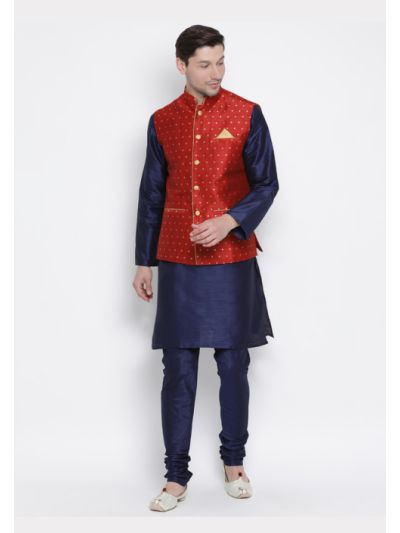 Men Cotton Jacket Kutra Pyjama Set