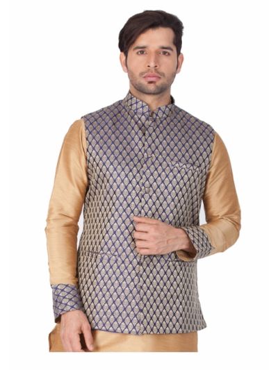 Men Silk Blend Modi Nehru Jacket