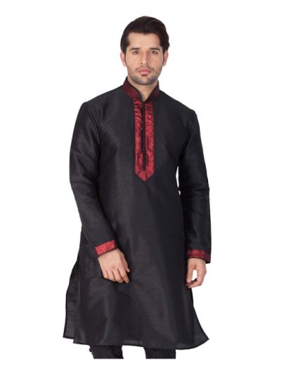 Men Multi Color Cotton Silk Kurta