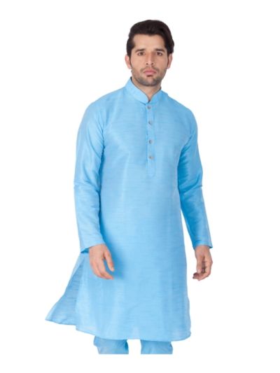 Men Multi Color Cotton Silk Kurta