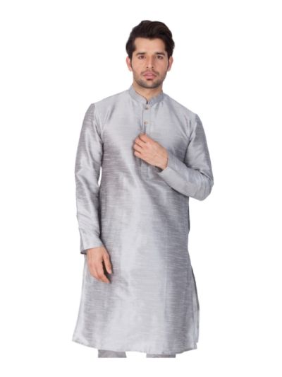 Men Multi Color Cotton Silk Kurta