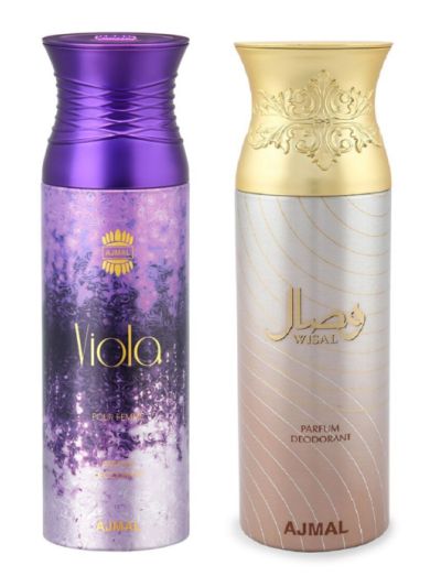 Ajmal Viola & Wisal Deodorant Spray - For Women (Pack of 2)