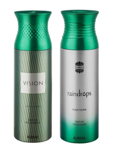 Ajmal Vision & Raindrops Deodorants for Men & Women (pack of 2)