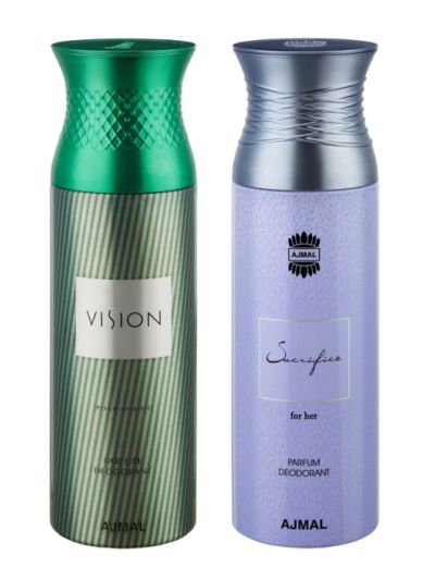 Ajmal Vision & SacrificeHer Deodorants for Men & Women (pack of 2)