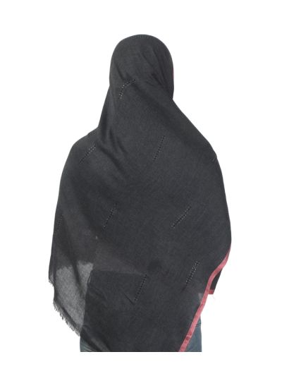 Black Viscose Hijab With Stones