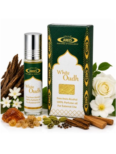Arees White Oudh Attar | Woody, Warm, Oriental (8 ml & 10 ml)