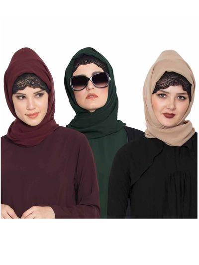Combo Super Fine Georgette Hijab (Set of 3)